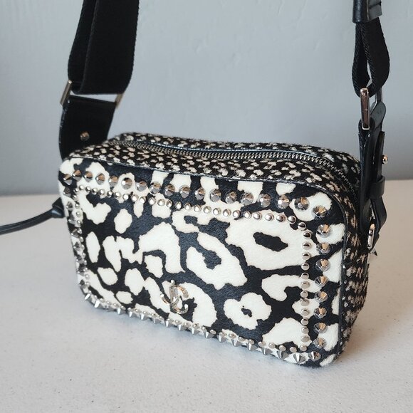 Jimmy Choo Studded Calf Hair Camera Bag "EUC" - Picture 13 of 16